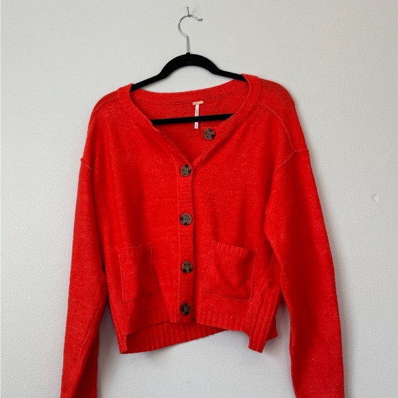 Free People Luna Cardigan in Red Alert - Picture 3 of 3